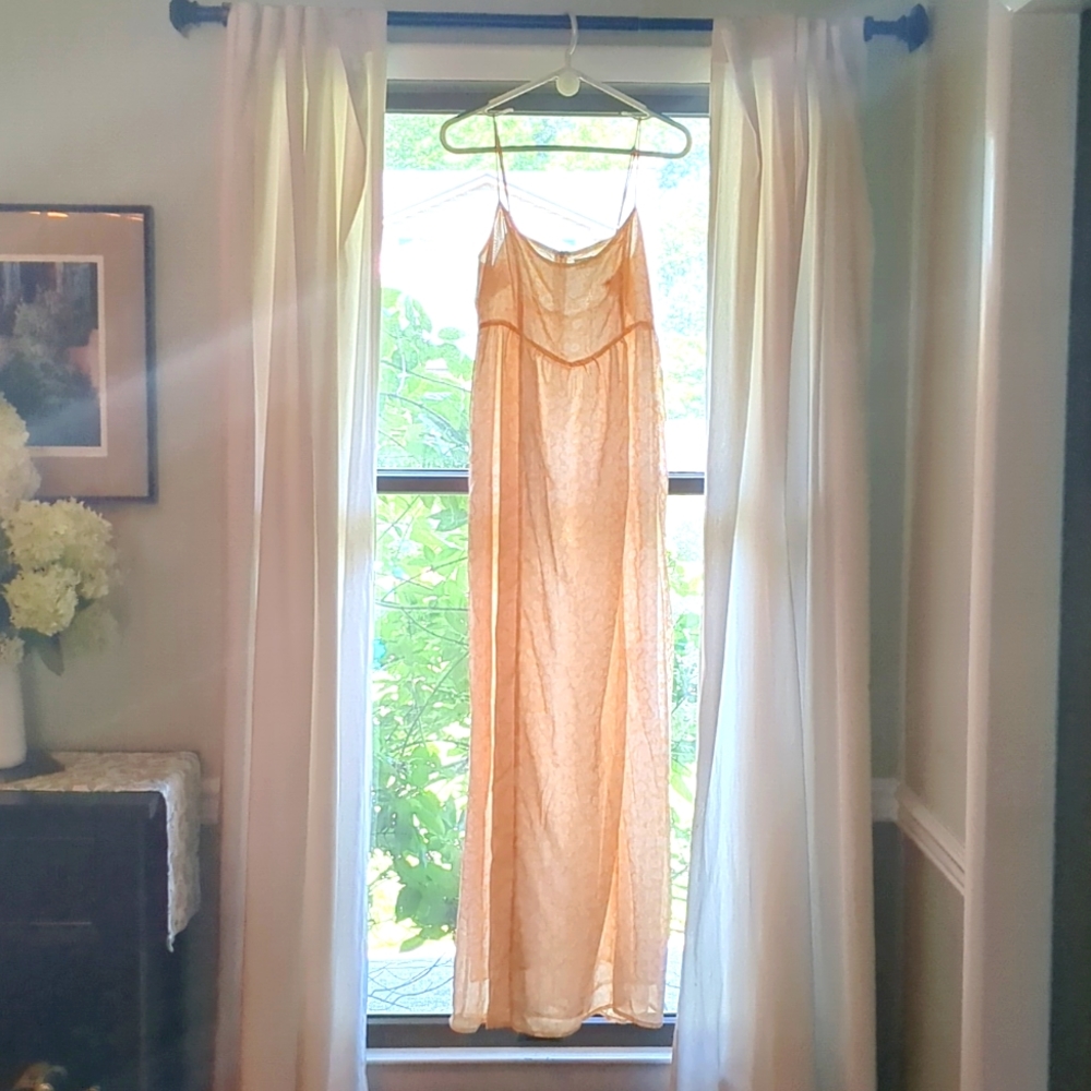 VOLCOM Orange Pastel Floral Maxi Dress - Medium EUC